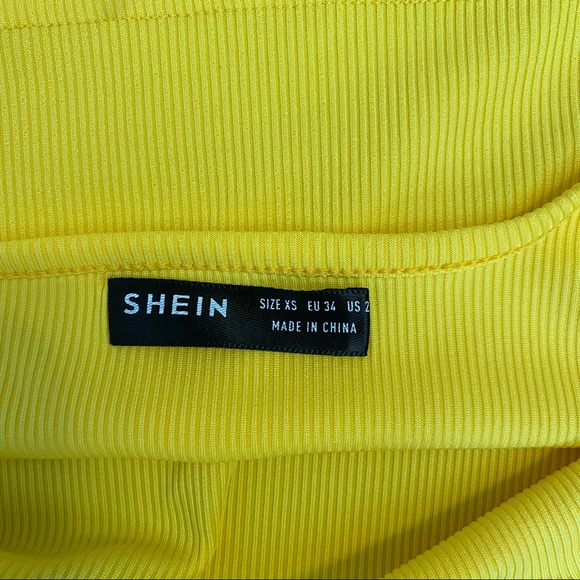Shein Yellow Ribbed Tank Top - Picture 4 of 4